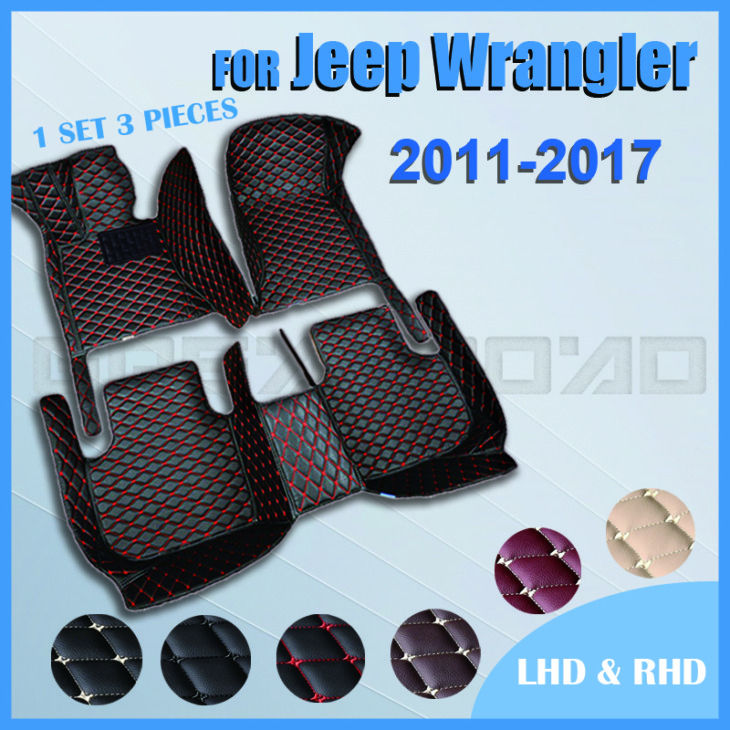 Autós Padlószőnyegek A Jeep Wranglerhez （Four Door） 2011 2012 2013 2014 2015 2016 2017 Egyedi Auto Foot Pads Automobile Automobile