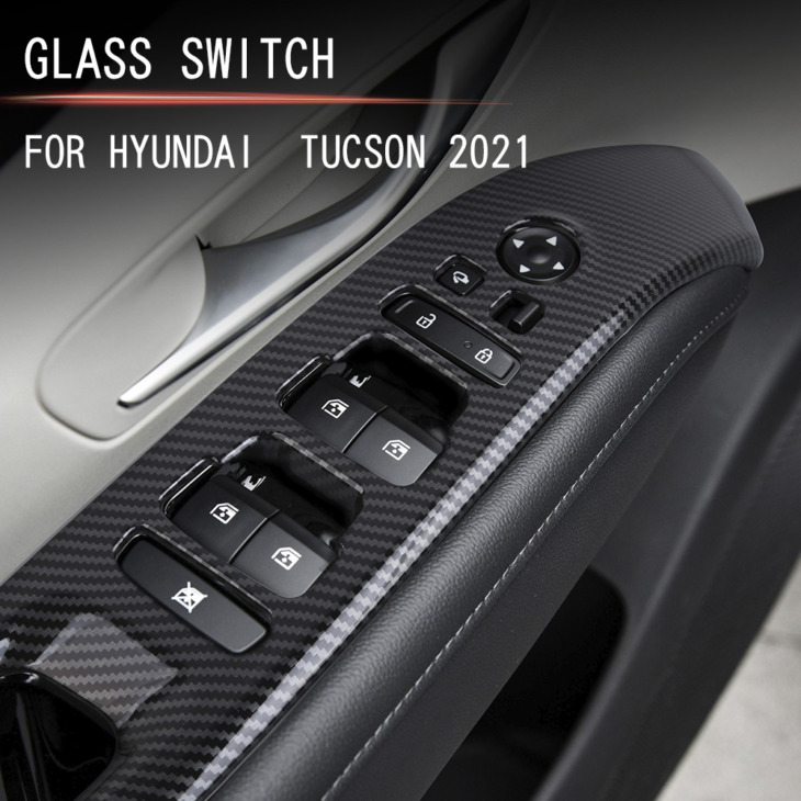 A Hyundai Tucson 2021 -Es Autó Üvegkapcsoló Flitterek Emelő Panel Dekoratív Keret Üveg Emelők Kapcsoló Kiegészítők