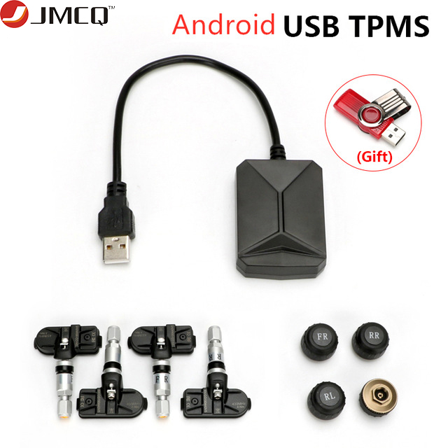 Jmcq Usb Android Tpms Gumiabroncsnyomás -Megfigyelő Rendszer 116 Psi Riasztórendszer 5V Belső Külső Android Navigációs Car Rádió