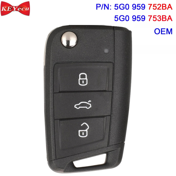 Keyecu Oem Semi-Keyless A Volkswagen Mqb Golfhoz A Skoda Octavia A7 Remote Key Fob 5G0959753Ba 5G0959752Ba 434Mhz Id48 Hu66