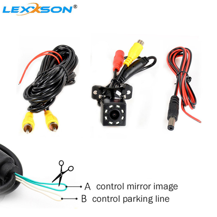 Lexxson Parkoló Vezeték Nélküli Univerzális Autó Visszapillantó Kamera 8 Led Hátsó Hátoldalú Kamera Rca Night Vision Vevő És Adó