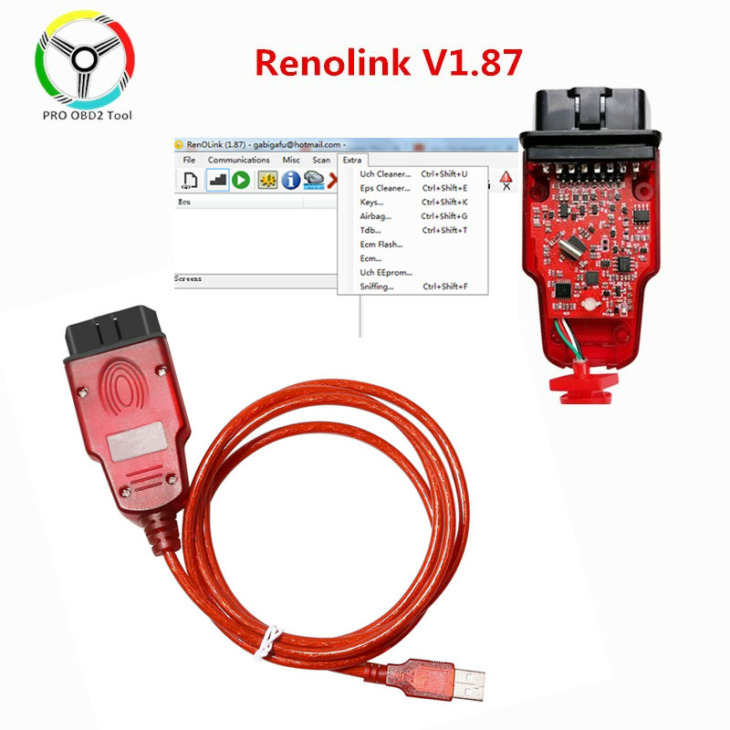 Legújabb Renolink V1.87 Obd2 Diagnosztikai Kábel A Renault Ecu Programozó Kulcskódoló Légzsák Visszaállítási Renolink 1.87 Renolink V1.87