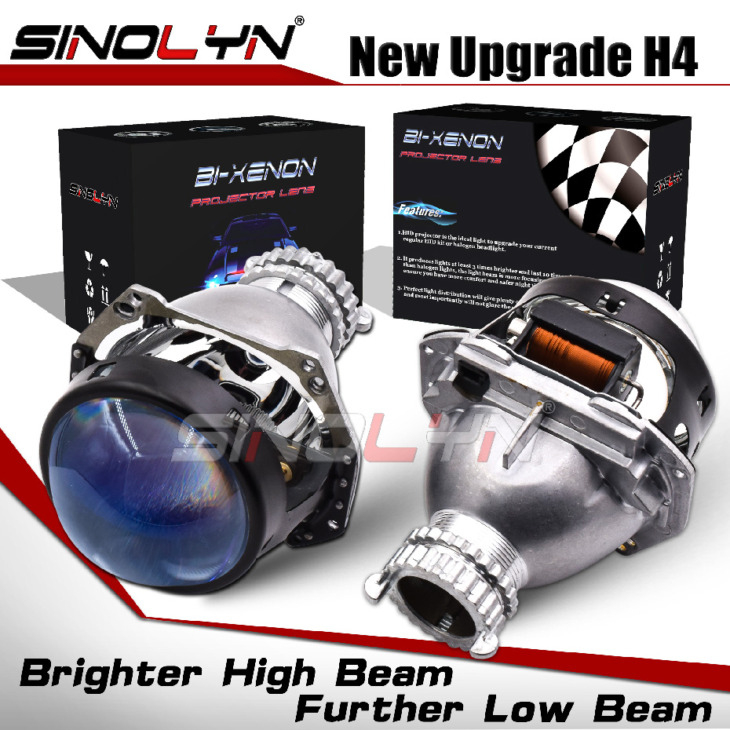 Sinolyn H4 Hella 3R G5 Lencse Projektor Fényszóró Bi-Xenon Kék Lencsék 3,0 D2S D2H Xenon Izzók Autókhoz