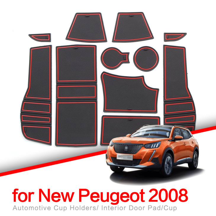 Zunduo Csúszásgátló Kapu Slot Kupa Szőnyeg Peugeot 2008 E-2008 Gt Line 2020 Belső Ajtó Pad/Cup Nem Csúszás Párnás Kiegészítők