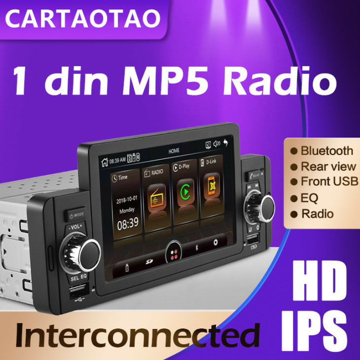 1 Din Auto Radio Mp5 Car Radio Video Multimedia Player Bluetooth Mirror Link Ips Képernyő Kettős Usb Audio Sztereó A Vw Lada Kia -Hoz