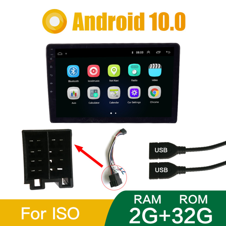 10 Hüvelykes 2 Gb Ram 32 Gb Rom Android 10.0 Autó Rádió Multimédia Video Lejátszó Universal Auto Stereo Bluetooth Kormánykerék Vezérlés