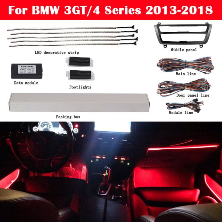 Auto A Bmw 3-As Sorozatú Gt / 4 Sorozat 2013-2018 F32 F33 F34 F36 Autó Neon Környezeti Világos 9 Színű Dekoratív Légkör Led Szalag