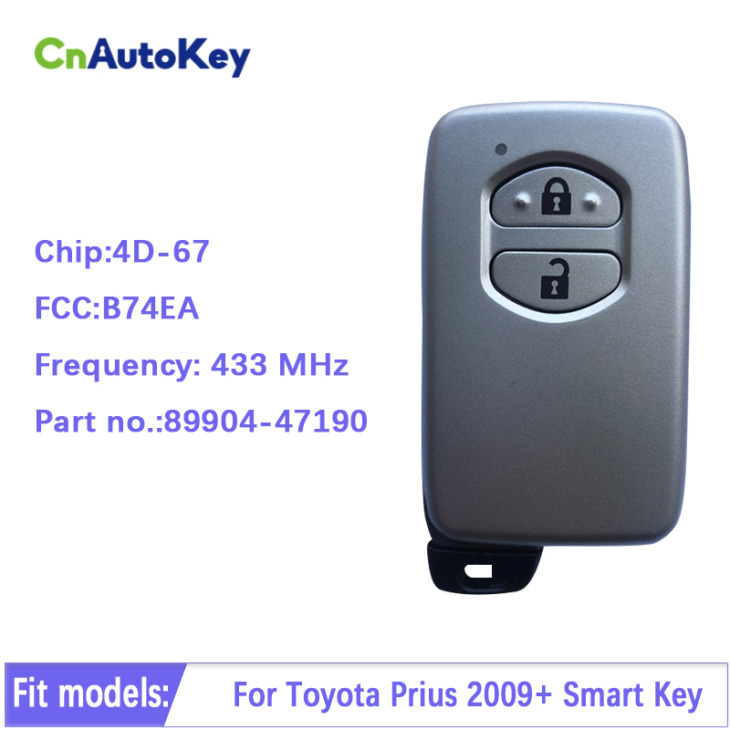 Cn007169 Utángyártás A Toyota Prius 2009 Smart Key-Hez, 2Buttons, B74Ea P1 98 4D-67 Chip, 433Mhz F433 89904-47190 Keyless Go