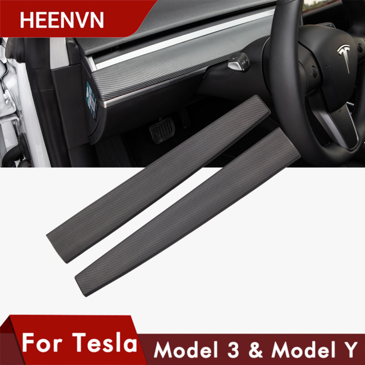 Heenvn A Tesla Modellhez 3 2021 Szénszálas Abs Új Autóközpont -Konzol Trim Model Y Kiegészítők Modell Három Tesla Irányítópult