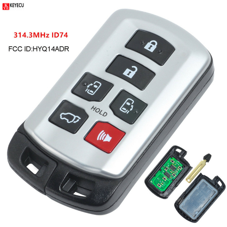 Keyecu Smart 2011 2012 2013 2014 2015 2016 2017 2018 2018 Toyota Sienna Van Keyless Bejegyzés Remote Smart Key Fob 6 Gomb
