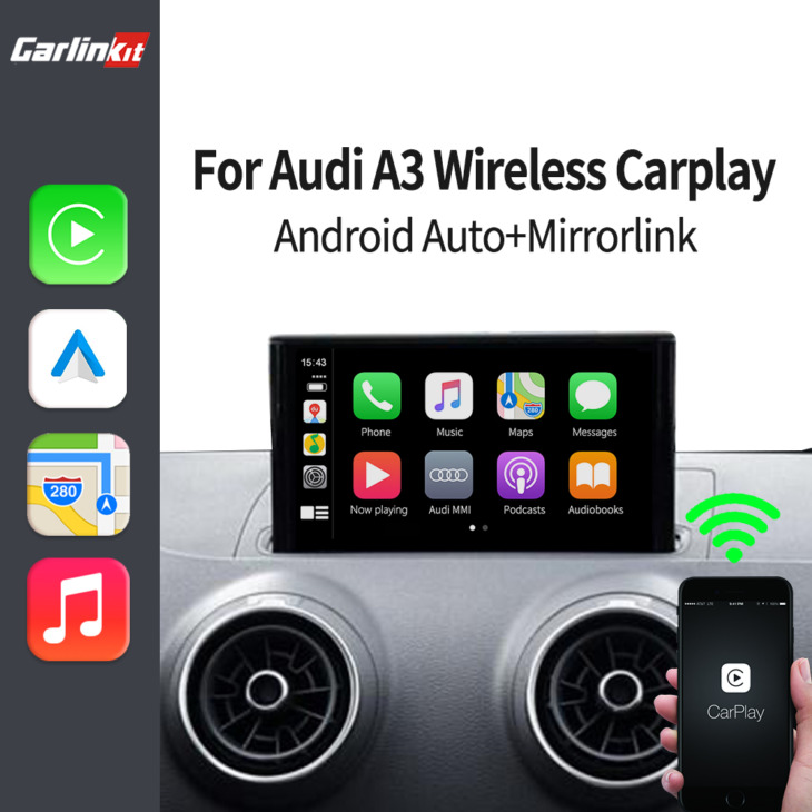 Loadkey & Carlinkit Az Apple Wireless Carplay Dongle Android Auto Decoder Számára Az Audi A3 -Hoz, Q1 Muitimedia Ariplay Mirrorlink Térkép Siri