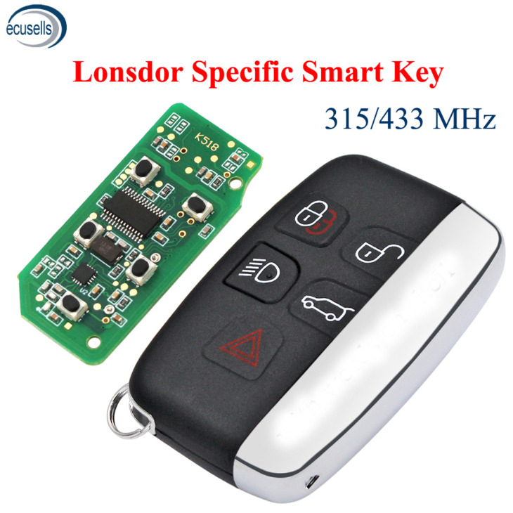 Londor-Specifikus Intelligens Kulcs 5 Gomb 315Mhz /433Mhz Land Rover /Jaguar 2015-2018 Éves Munkája