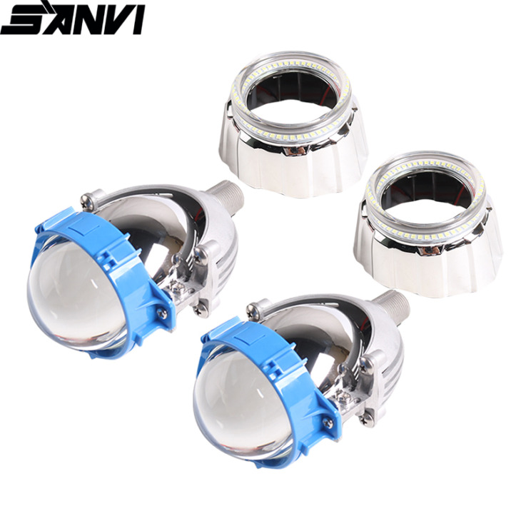 Sanvi 2Pcs 35W 5500K 3Inches Auto Bi Led Projektor Lencse Fényszóró H4 H7 9005 9006 Autó Motorkerékpár -Fényszóró Utólagos Felszerelési Készletek