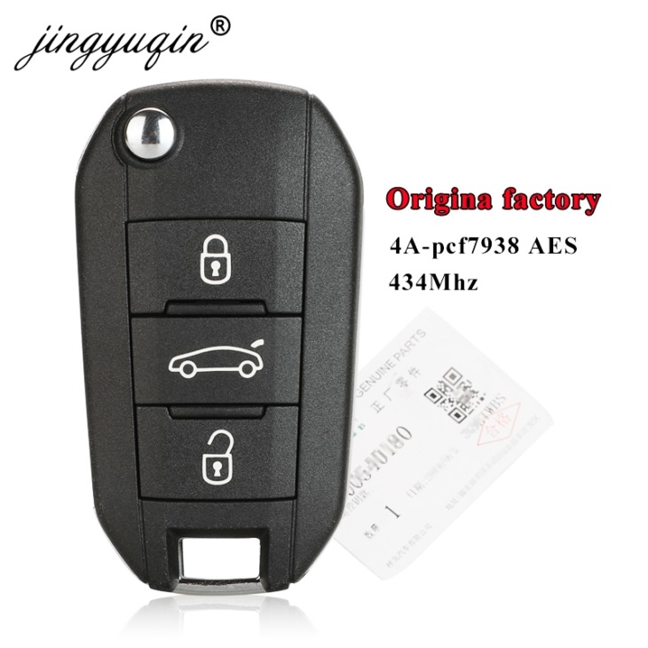 Jingyuqin Valódi 3 Gomb 4A Chip Távoli Flip Összecsukható Autó Key 433Mhz A Citroen C4 C4L C-Elysee Aircross C5 C6-Hoz