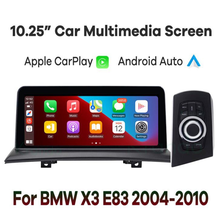10.25 "Wrieless Apple Carplay Vezetékes Android Auto Car Multimedia Képernyő A Bmw X3 E83 Head Egység Hátsó Kamera Ios -Hoz