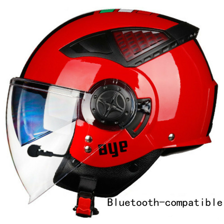 Bluetooth-Kompatibilis Nyitott Arcú Sisak Pont Ce Jóváhagyott Motorkerékpár Kask Bluetooth Headset Casco Moto Elektromos Kettős Visor Sisak
