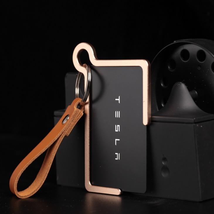 Kártyatartó A Tesla Key Fob Model 3 Y Card Case Védő Borító Fém Védő Táska Bőr Zsinór Kulcstartó Gyűrűk