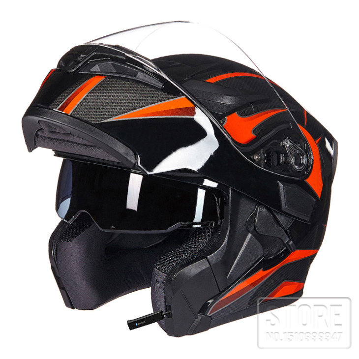Gxt Motorkerékpár-Védő Fogaskerekek Sisakok Ece Dot Vízálló Bluetooth-Kompatibilis Casque Moto Mosott Belső Flip Up Moto Sisakhoz