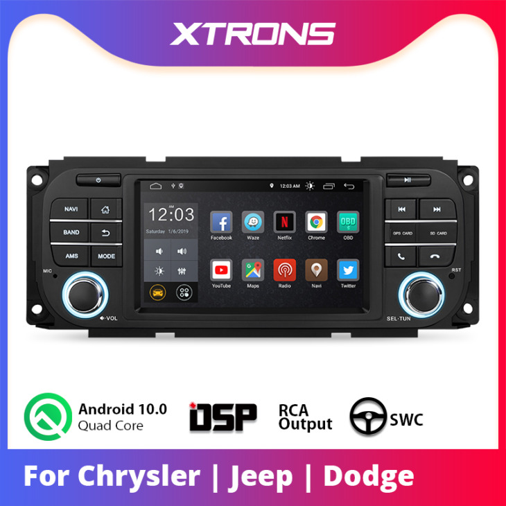 Xtrons 5 "Android Q 10.0 Car Stereo Player Dsp A Jeep Grand Cherokee Liberty Wrangler Számára A Chrysler Számára A Dodge Gps Radio No Dvd -Hez