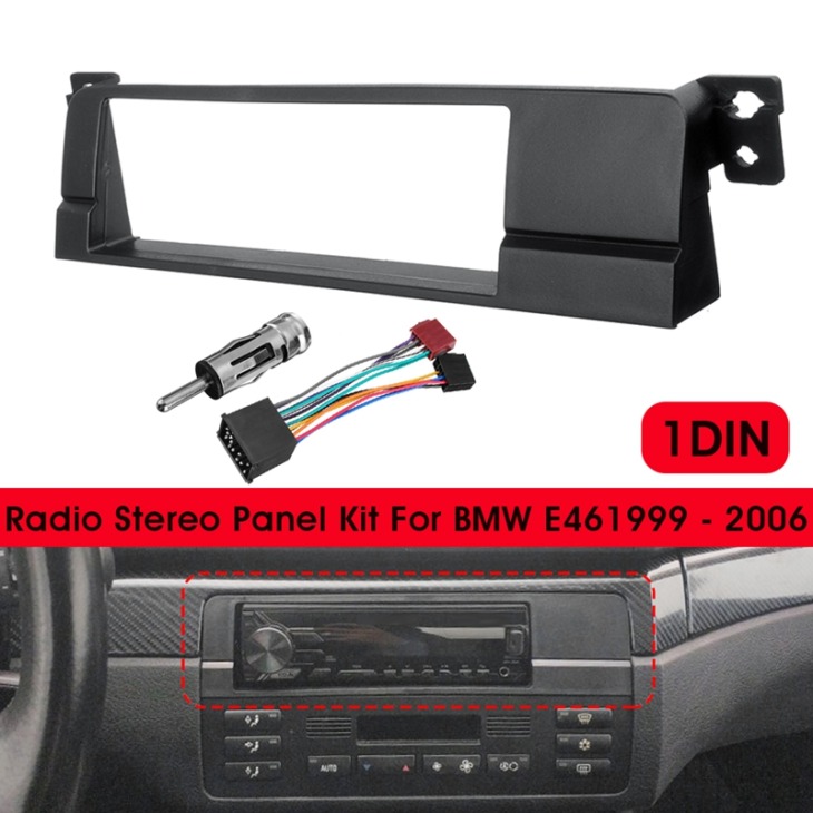 1 Din Car Radio Stereo Facia Adapter Dvd Panel Illesztőkészlet A Bmw E46 1999-2006-Hoz