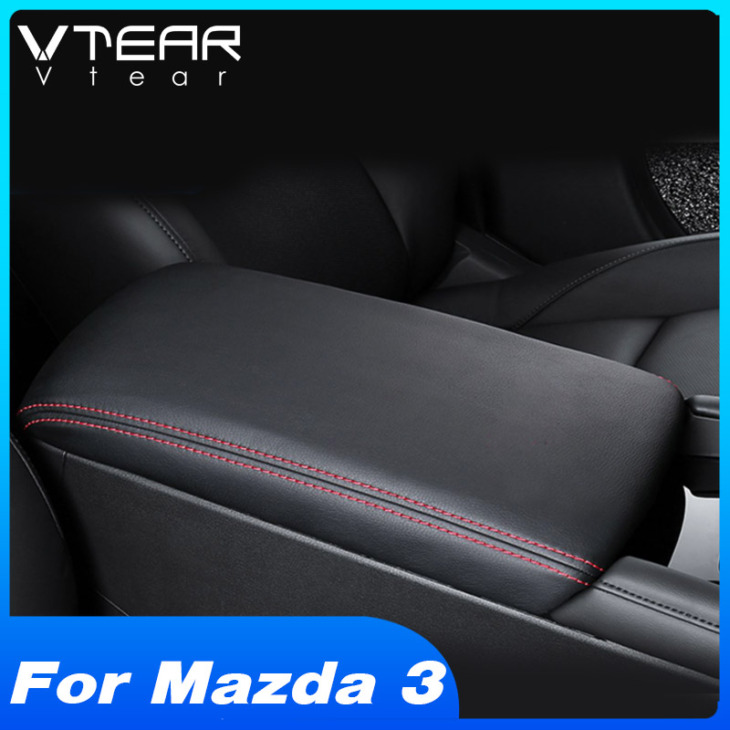 Vtear A Mazda 3 Kiegészítők Számára Központi Kartámaszos Doboz Védelem Borító Pad Bőr Belső Dekoráció Szőnyegek Autó Stílusú 2021-2019