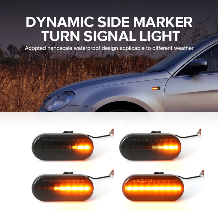 2 Darab Led Dynamic Side Market Turning Signal Light Seqinker Blinker Light A Volkswagen Vw Bora Golf 3 4 Passat 3Bg Polo Sb6 Számára