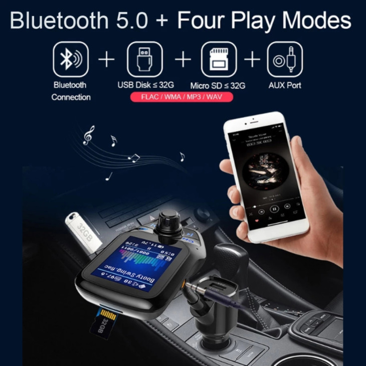 Fm Adó Handfree Bluetooth Car Kit Mp3 Lejátszó Kettős Usb Car Töltő Fm Modulátor Adó