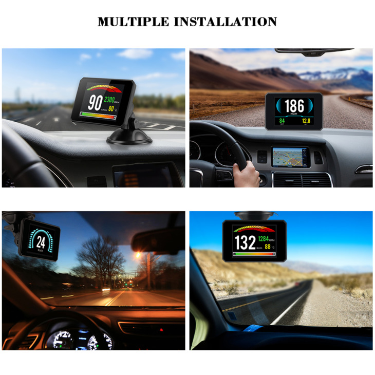 Hud Obd2 Kivetítő Autó Üveg Üzemanyag -Fogyasztás Sebessége Vízhőmérséklet Digitális Autó Sebességmérő Fej Felfelé Mutató Intelligens Mérőeszközök
