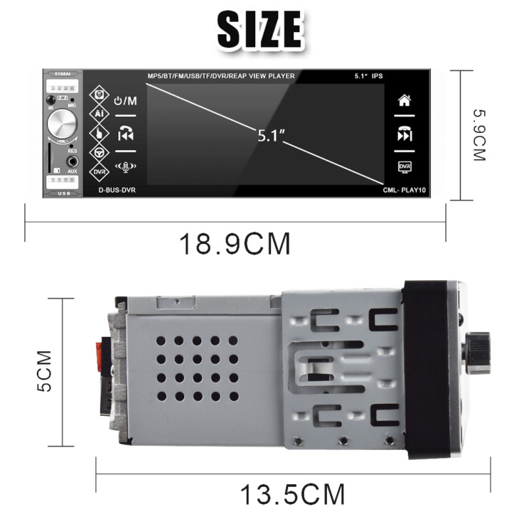 Camecho Din Rds Car Touch Radio Universal Fm Usb Hangseg D Mp