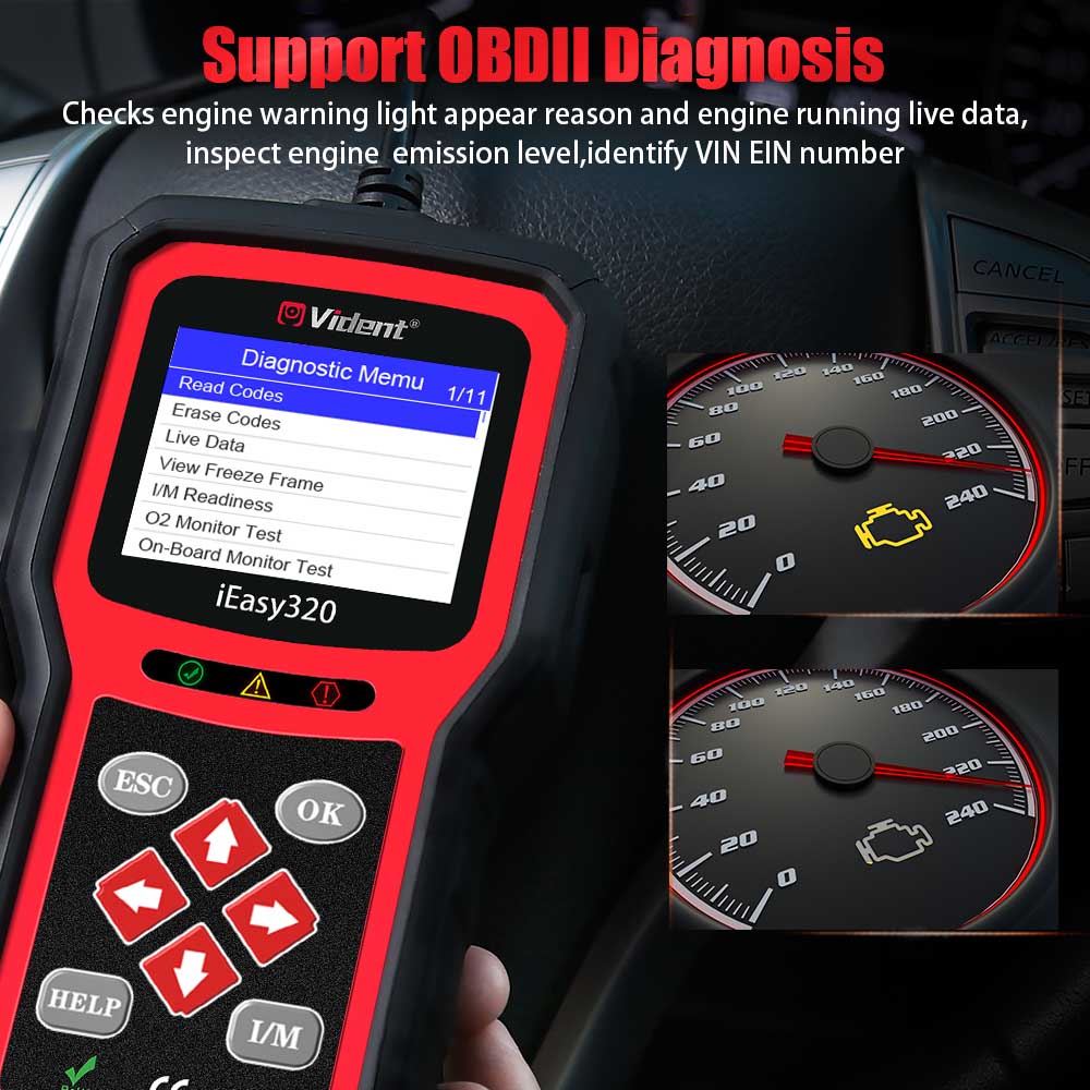 Vident Ieasy320 Obdii/Eobd Can Code Reader Obd2 Diagnosztikai Szkennelő Eszköz Autómotor Hibás Hibája Diagnosztizálja A Pk Kw850 Auto Scanner -T