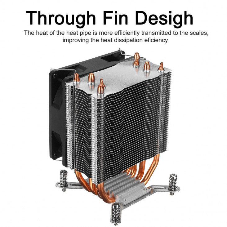 4. Réz Heatpipe CPU Cooler RGB Aurora Fény hűtőventilátor Intel LGA