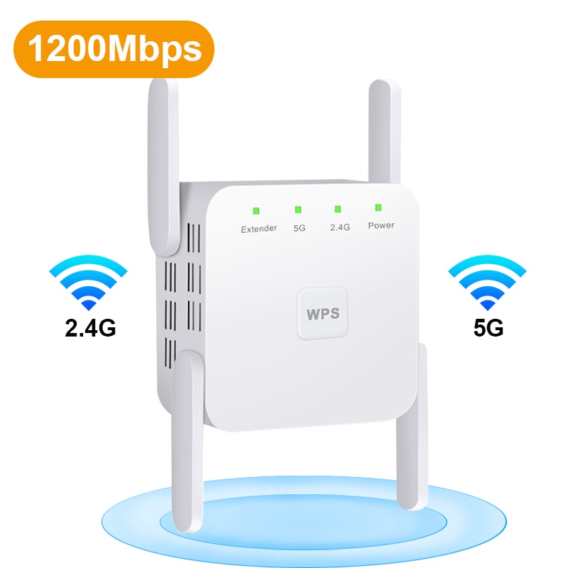 Wireless WiFi átjátszó Wi Fi Booster 2.4G / 5 GHz WiFi erősítő 300/1200 M Signal WiFi Long Range Extender Access Point