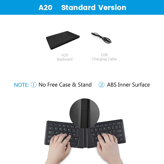 AVATTO A20 Portable bőr Összecsukható Mini Bluetooth Keyboard