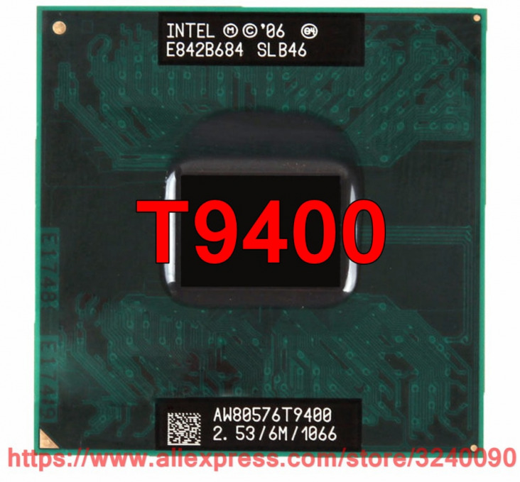 Eredeti lntel Core 2 Duo T9400 CPU (6M gyorsítótár, 2,53 GHz-es, 1066 MHz-es FSB-vel, Dual-Core) laptop processzor ingyenes szállítás