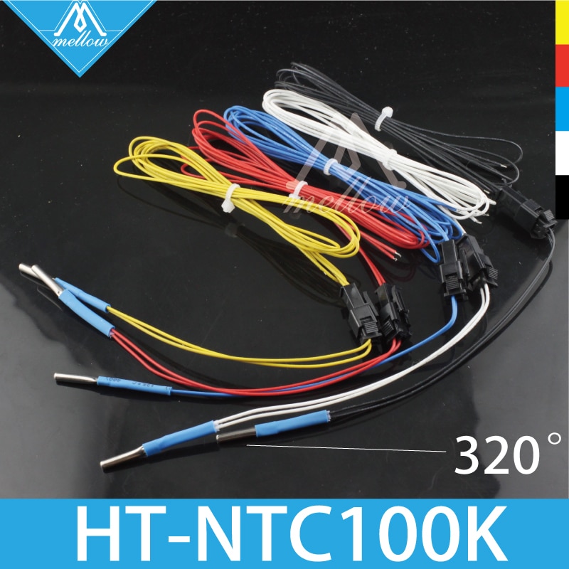 NTC 3950 Egyszerű csere Thermistors Sensor 3D nyomtató részei PT100 E3D V6 fűtőblokkon Cyclops és Chimera fűtő hotend