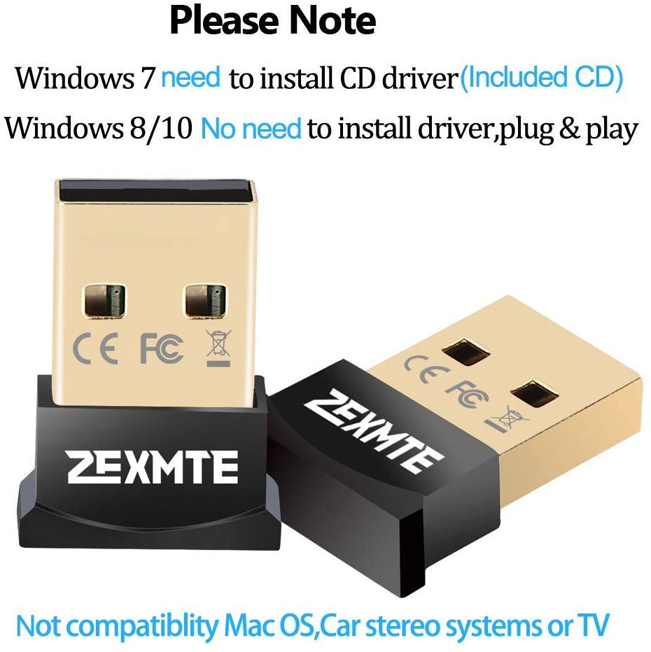 Zexmte USB Bluetooth adapter Dongle CSR 4.0 Bluetooth 4.0 Windows 10/8
