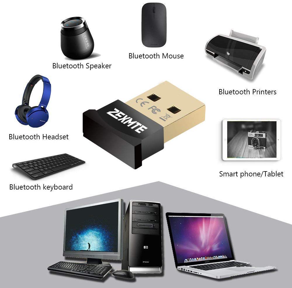 Zexmte USB Bluetooth adapter Dongle CSR 4.0 Bluetooth 4.0 Windows 10/8