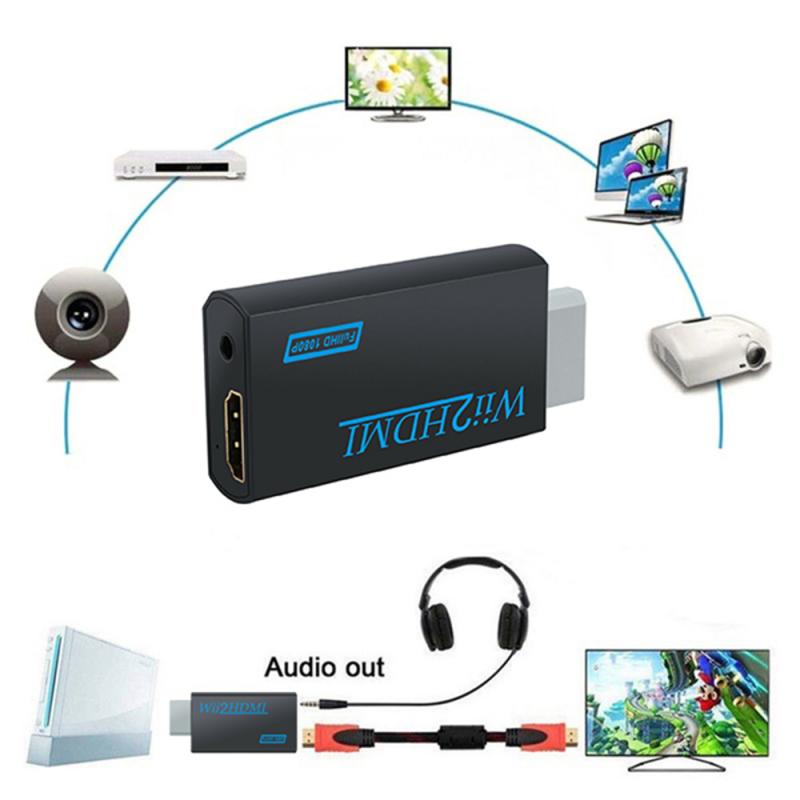 Full HD 3.5mm audio 1080p WiiHDMIkompatibilis Converter Adapter Wii2