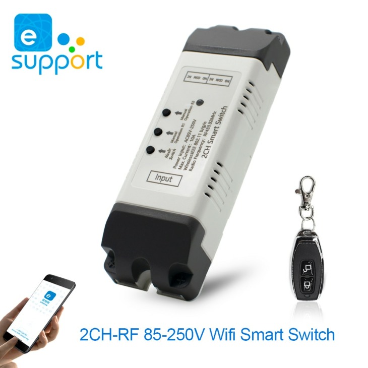 2Ch Dc 12 V 24 V Ac 220 V Wifi Switch Smart Gate Garage Ajtó Nyitó Ewelink App 433Mhz Távirányító Alexa Echo Google Google