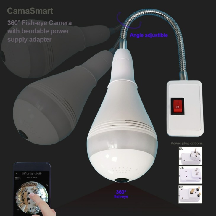 Mini 360 ° Led Legif Wifi Kamera 1080P Vezeték Nélküli Panoráma Biztonsági Videó Megfigyelés Hajlító Tartó Home Baby Monitor 128G 360 °
