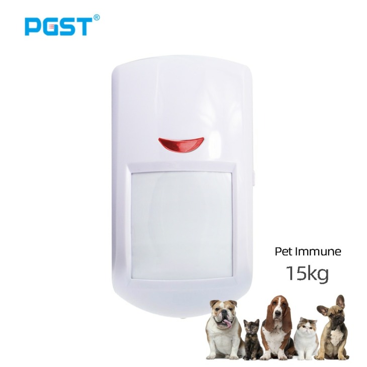 Pgst Pa96R Pet Immunmozgás -Detektor Infmun Vezeték Nélküli Vezeték Nélküli Pir -Érzékelő Kompatibilis Az Rf 433Mhz Riasztórendszer Biztonságával.