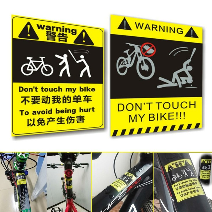 Ne Érintse Meg A Bicikli Egyszemélyes - Kreatív Jármű Figyelmeztető Matrica Kerékpár Mtb Keret Matrica Kerékpáros Dekoratív Fényvisszaverő Paszta