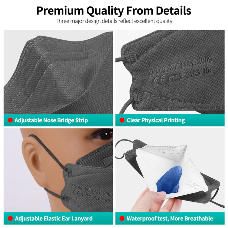 Kn95 Fish Masks Cubrebocas Ce Nk95 3D Eldobható Mascarillas Fpp2 Szűrő