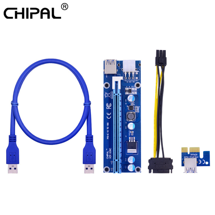 Chipal Ver006C Pci E Riser Card Pci Express Pcie 1X 16X Kiterjesztő