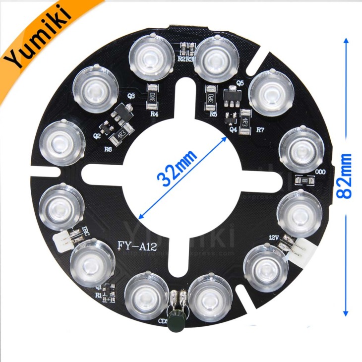 Yumiki 12pcs Ir Led Lézer Infravörös Tábla A Cctv Kamerák Éjszakai