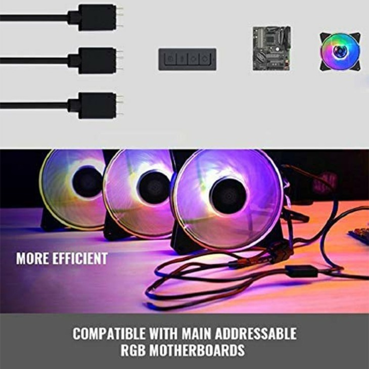 Ventilátor Osztó Adapter Kábel Ujjú Fonott Y Splitter Számítógép Pc 3