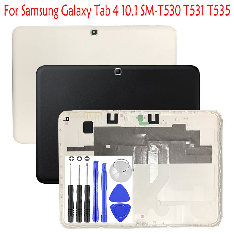 1 Dcs (Ellenőrzött) A Samsung Galaxy Tab 4 10.1 Sm-T530 T531 T535 Hátsó Akkumulátor Fedele Hátsó Ajtó Ház Cserealkatrészek Szerszámok
