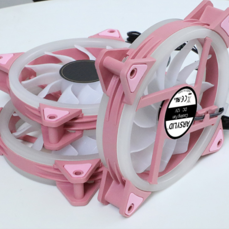 Rózsaszín 12Cm Rgb Ventilátor 12V 6Pin 12025 120 Mm Csendes Hűtés Számítógépes Tokokhoz Cpu Hűtők És Radiátorok Ultra Quiet