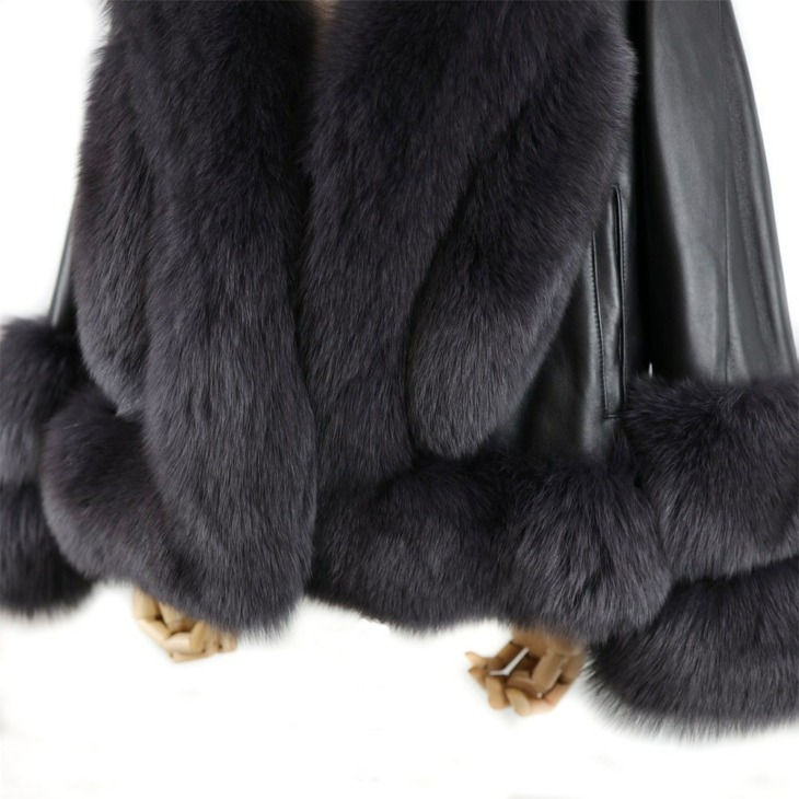 Téli Valódi Fox Fur Woman Jacket Fashion Báránybőr Kabát Plus Size Valódi Báránybőr Fur Meleg Felsőruházat