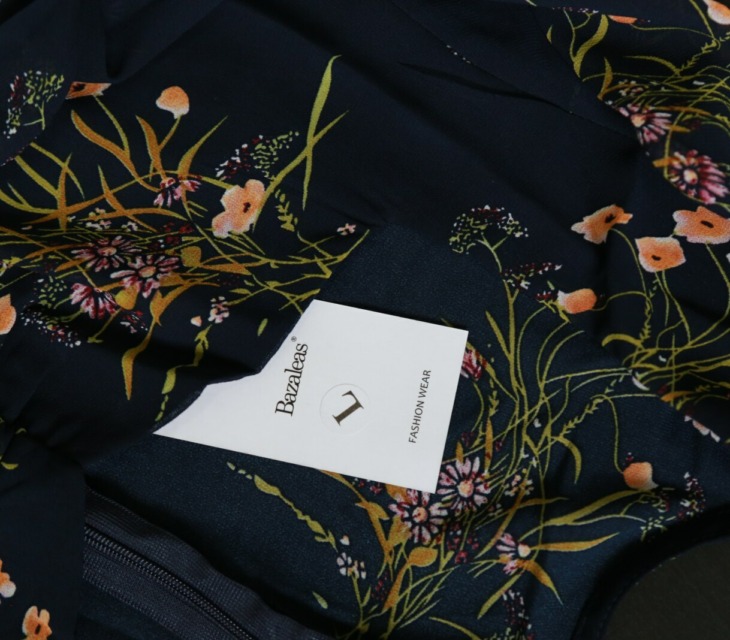 Bazaleas 2020 Fashion Hosszú Ujjú Női Ruha Midi Vintage Floral Print Navy Osztott Nyit Ruha Franciaország Köntös Vestido